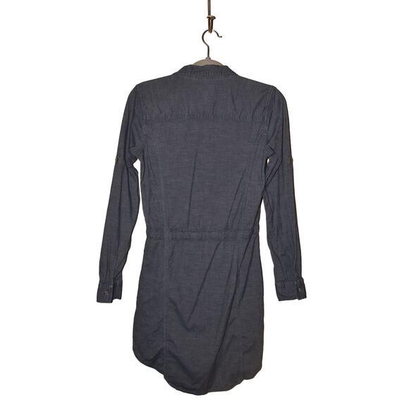GRAMICCI $150 Blue Denim Button Front Shirt Dress Roll-Tab Sleeves Small - Picture 2 of 4